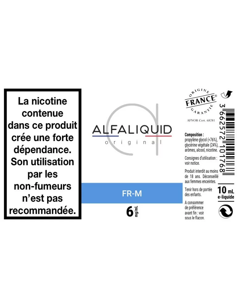 Composition d'un e-liquide pour cigarette électronique - Alfaliquid