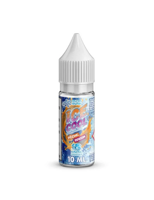 E-liquide Ice Cool pêche raisin 10ml 12mg