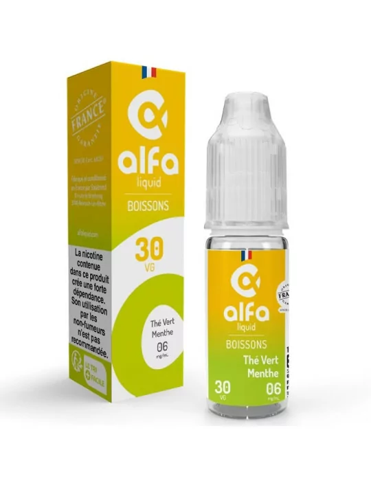 E-liquide thé vert menthe ALFALIQUID 10 ml 6 mg